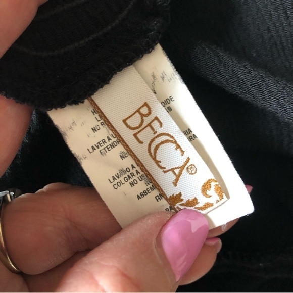 Becca Gauzy Rayon Beach Cover Up Pants Open Leg Large Black - Picture 4 of 11